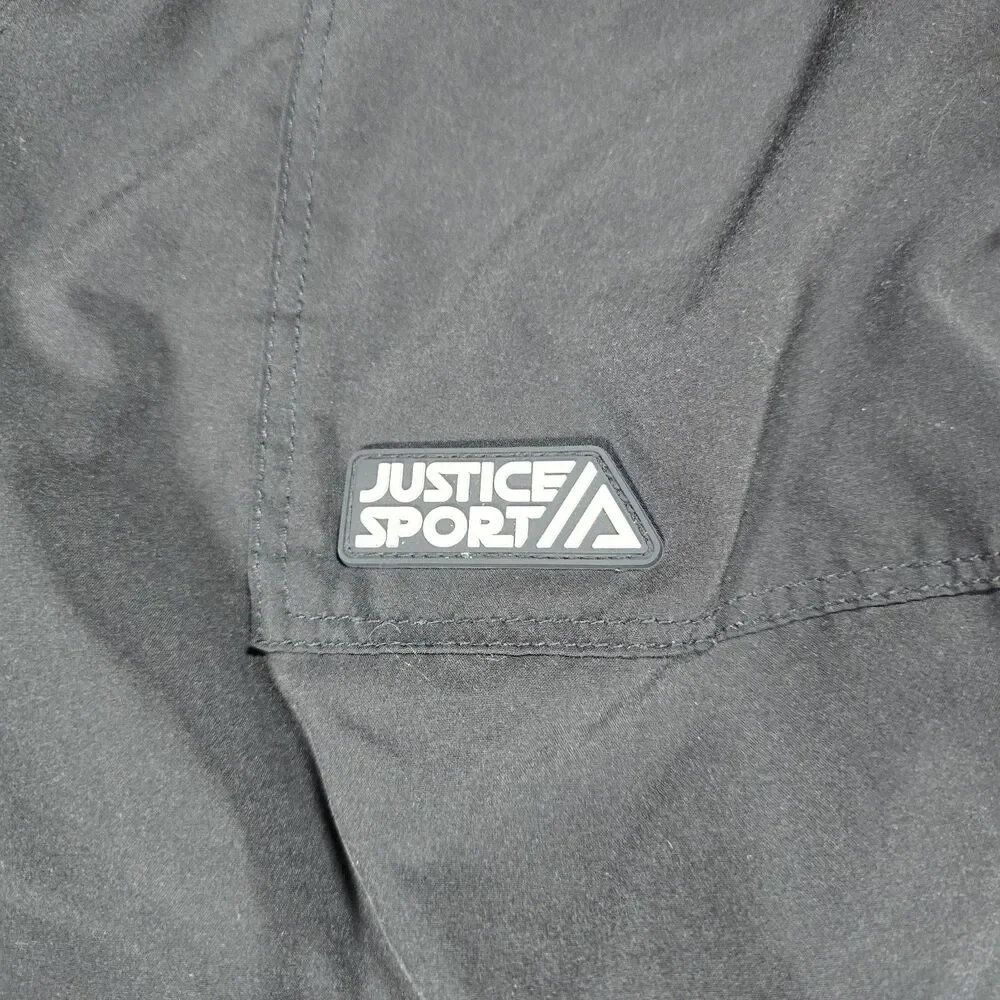 Justice Girls Active Parachute Black Pants Size L 12/14 Athleisure Joggers